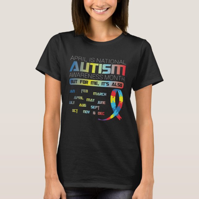 T-shirt Avril est le mois de la Sensibilisation sur l'auti (Devant)