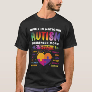 T-shirt Avril Est National Autism Awareness Autism Maman A