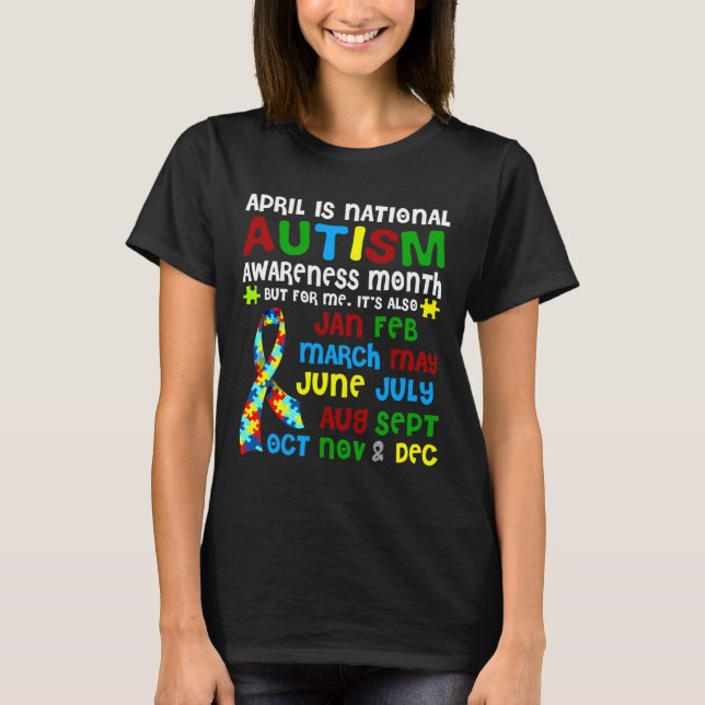T-shirt Avril Est Sensibilisation sur l'autisme Nationale  (Devant)