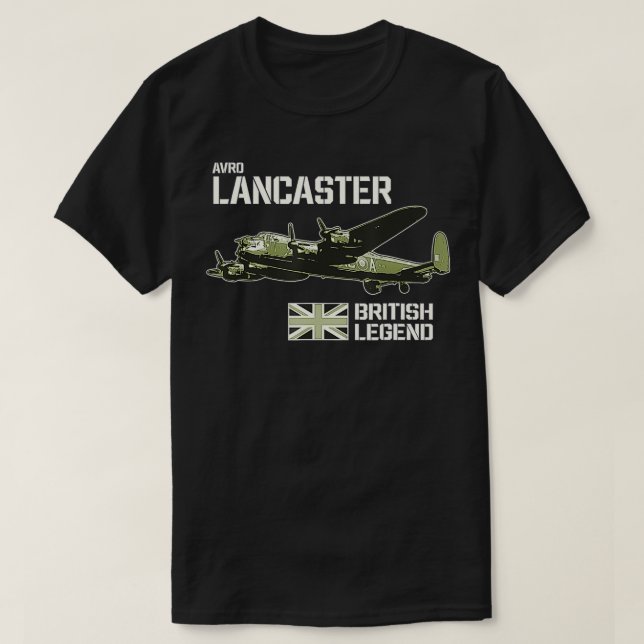 T-shirt Avro Lancaster Bomber Aircraft RAF Plane British L (Design devant)