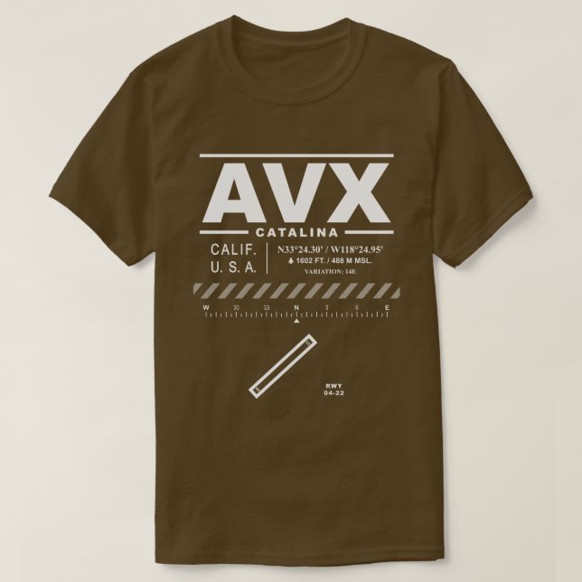 T-shirt AVX de l'aéroport de Catalina (Design devant)