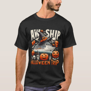 T-shirt Aw Navire Halloween Voyage Happy Halloween Éffraya