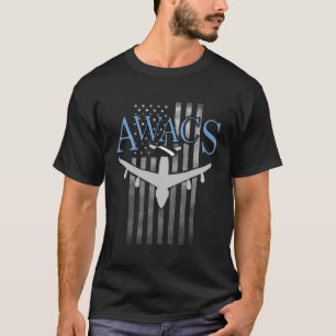 T-shirt Awacs Sur Le Drapeau Faded Us
