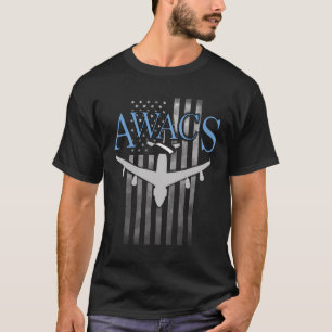 T-shirt Awacs Sur Le Drapeau Faded Us