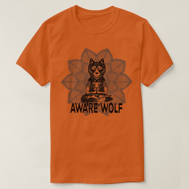 T-shirt Aware Wolf Méditation Werewolf Mandala (Design devant)