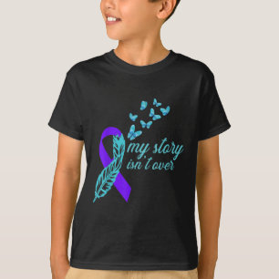 T-shirt Awareness ribbon - butterflys - suicide prevention