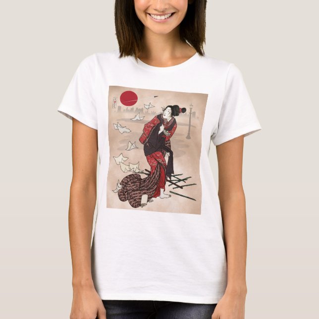 T-shirt Awase d'ukiyoye de kumo de Genji (Devant)