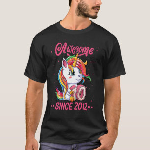 T-shirt Awesome 10e anniversaire Unicorn 10ans Vieux fille
