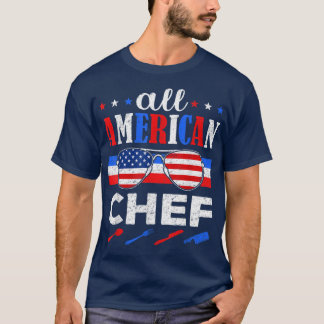 T-shirt Awesome All American Chef USA Patriotic 4 Juil