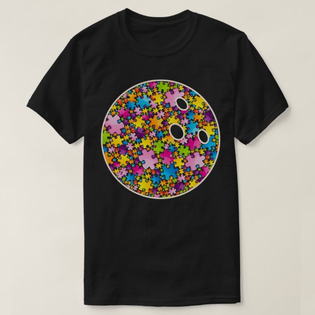 T-shirt Awesome Bowling Sensibilisation sur l'autisme Spor (Design devant)