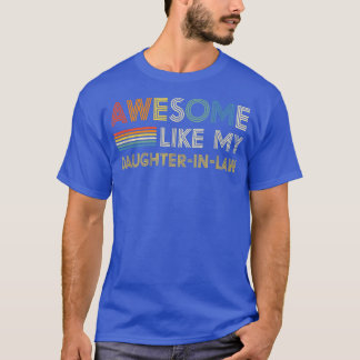 T-shirt Awesome Comme Ma Fille En Droit Retro Vintage Funn