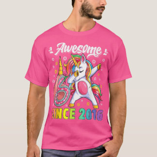 T-shirt Awesome dabbing unicorn birthday 6 year old Girl 6