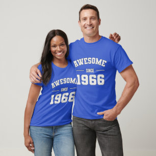 T-shirt AWESOME depuis 1966 - Cadeau parfait pour la naiss