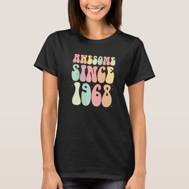 T-shirt Awesome Depuis 1968 Anniversaire 54 Anniversaires  (Devant)