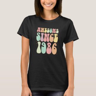 T-shirt Awesome Depuis 1986 Anniversaire 36 Anniversaire F
