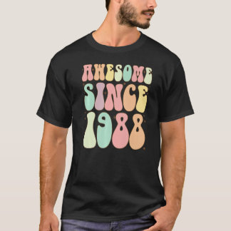 T-shirt Awesome Depuis 1988 Anniversaire 34 Anniversaires