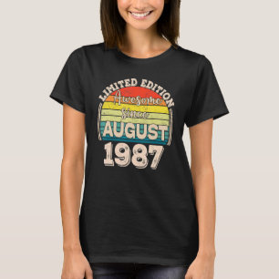 T-shirt Awesome depuis août 1987 Né en août Papa Maman B