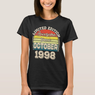 T-shirt Awesome depuis Octobre 1998 Né en Octobre Papa Mam