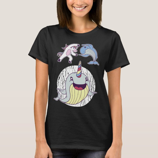 T-shirt Awesome Narwhal Unicorns Of The Sea (Devant)