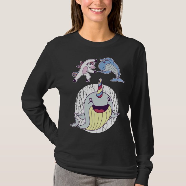 T-shirt Awesome Narwhal Unicorns Of The Sea (Devant)