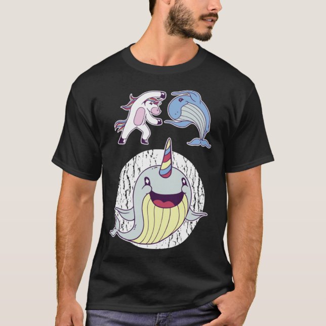 T-shirt Awesome Narwhal Unicorns Of The Sea (Devant)