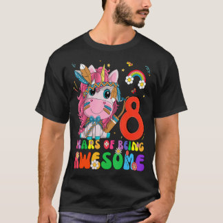T-shirt Awesome Princesse Unicorn Anniversaire 8 ans fille