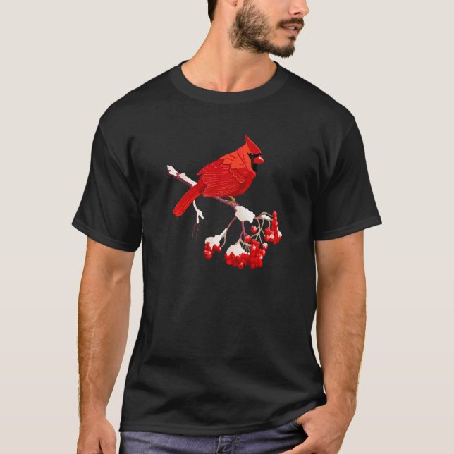 T-shirt Awesome Red Cardinal Birds  Nature   Women Men (Devant)