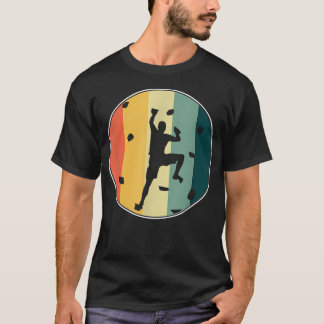 T-shirt Awesome Retro Wall Climber Rock Mountain Climbing 
