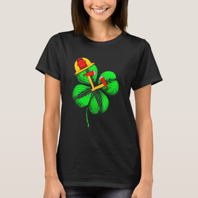 T-shirt Awesome Saint Patrick S Day Pompier Shamrock H (Devant)
