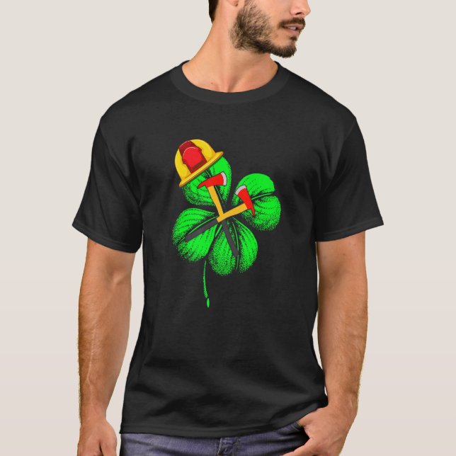 T-shirt Awesome Saint Patrick S Day Pompier Shamrock H (Devant)