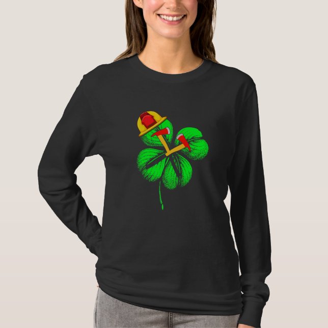 T-shirt Awesome Saint Patrick S Day Pompier Shamrock H (Devant)