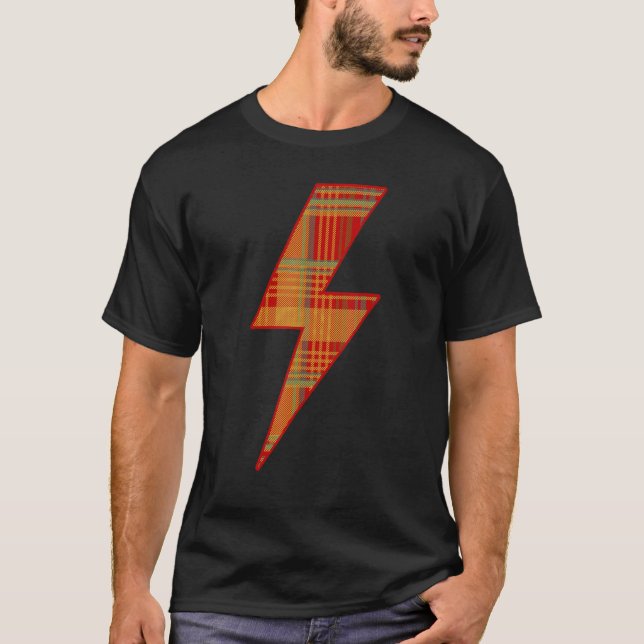 T-shirt Awesome SCOTTISH TARTAN Lightning Bolt (Devant)