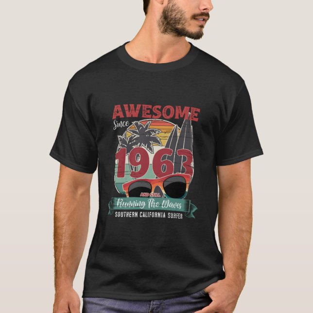 T-shirt Awesome Since 1963 Surf Anniversary (Devant)