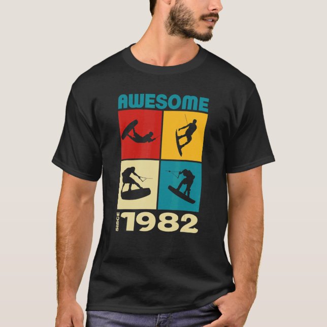 T-shirt Awesome since 1982  Wakeboard lifestyle (Devant)
