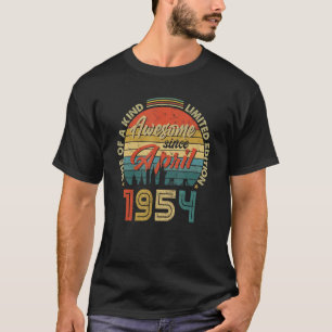 T-shirt Awesome Since April 1954 Vintage 68th Birthday