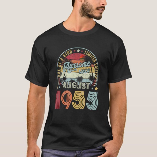 T-shirt Awesome Since August 1955 One Of A Kind (Devant)