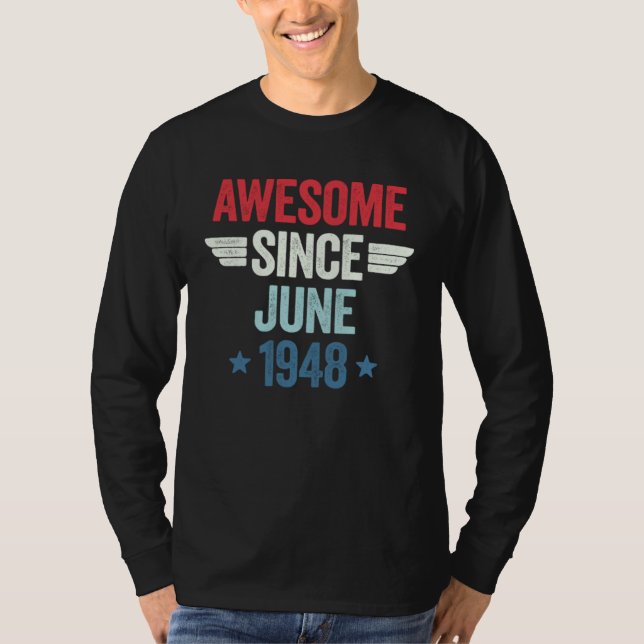 T-shirt Awesome Since June 1948 (Devant)