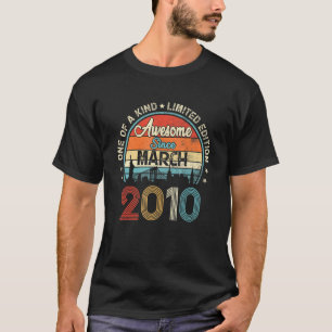 T-shirt Awesome Since March 2010 Vintage 12nd Birthday