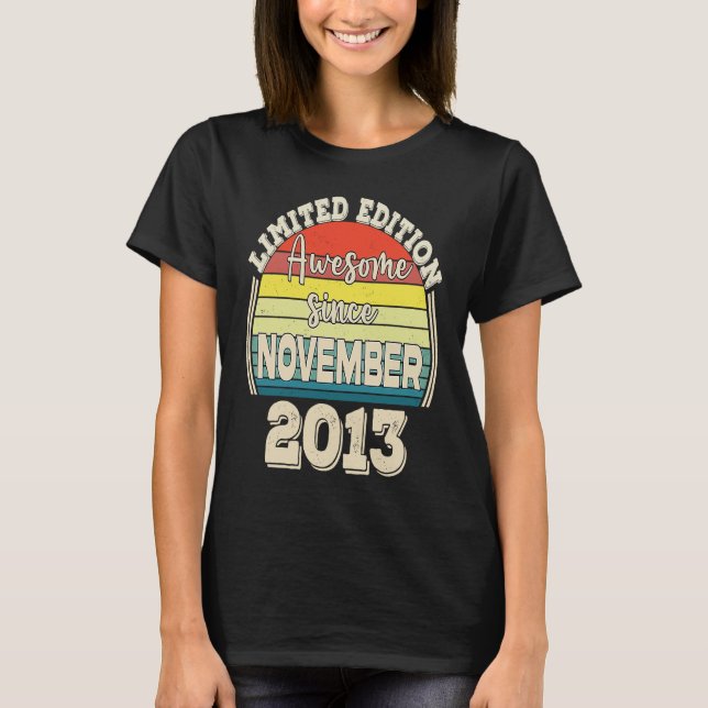 T-shirt Awesome Since November 2013 Born in November Dad M (Devant)