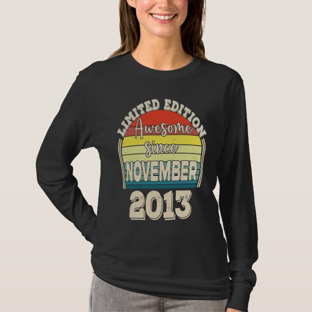 T-shirt Awesome Since November 2013 Born in November Dad M (Devant)