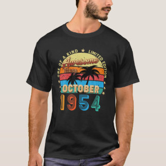 T-shirt Awesome Since October 1954 68Th Birthday Limited E