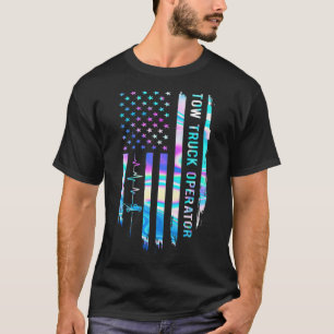 T-shirt Awesome US Drapeau Coeur Tow opérateur de camion m