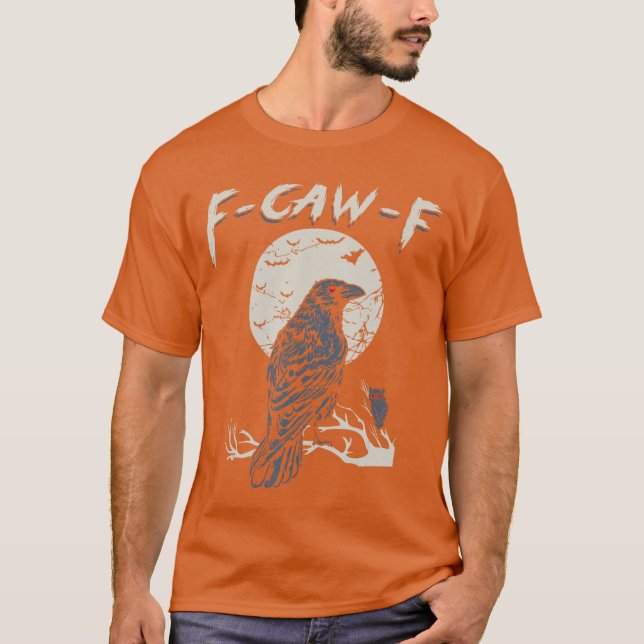 T-shirt awF Black Crow Pun Drôle Bird Cawing Grunge Mème 1 (Devant)
