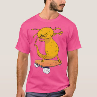 T-shirt Axolotal Sur Un Skateboard Drôle Skateboard Salama