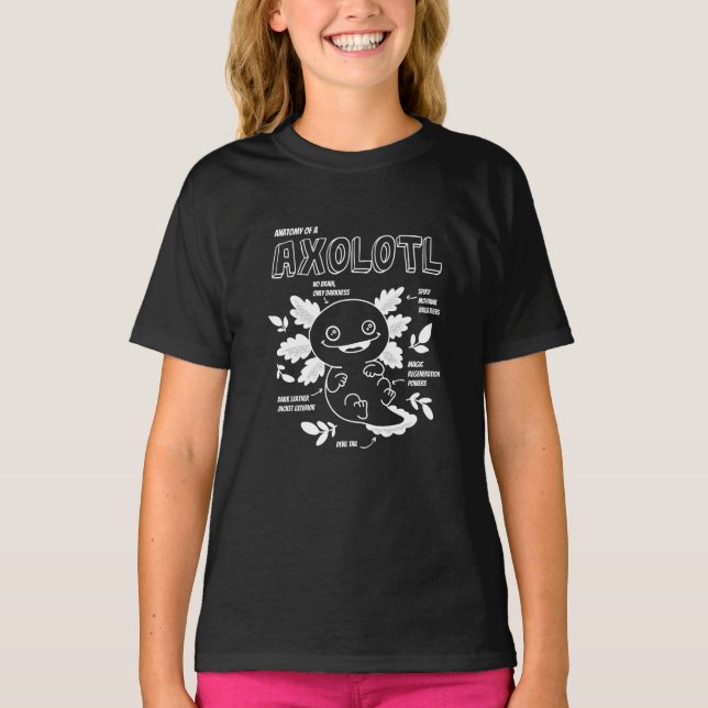 T-SHIRT AXOLOTL ANATOMIE MILLE ANIMAL (Devant)