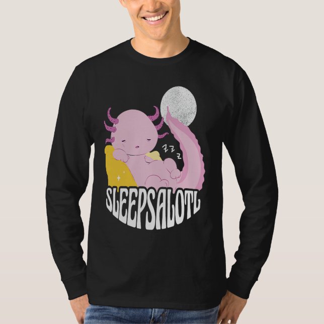 T-shirt Axolotl at sleeping and the saying Sleepsalot (Devant)