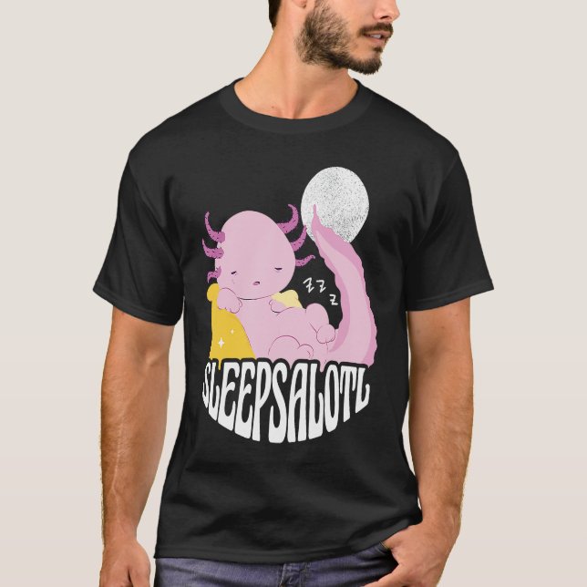 T-shirt Axolotl at sleeping and the saying Sleepsalot (Devant)