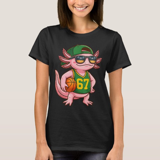 T-shirt Axolotl Basketball 67 Gen Alpha Slang Srts Men Boy (Devant)