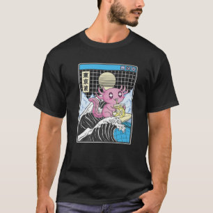 T-shirt Axolotl Boire Banane Lait Kanagawa Vague Anime V