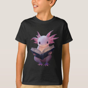 T-shirt Axolotl Bookworm Livre de lecture Funny Kawaii Gra